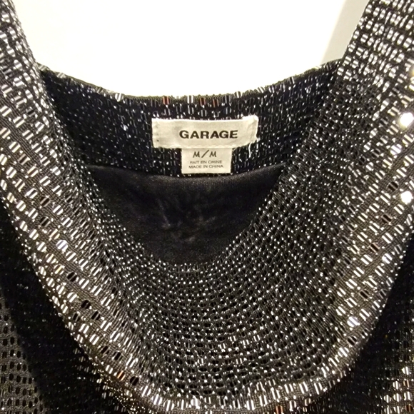 Garage-Party Glitter Midi Black Dress-Size USA Medium - Picture 3 of 5